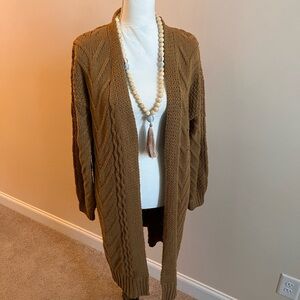 Time and Tru Brown Open Front Cardigan